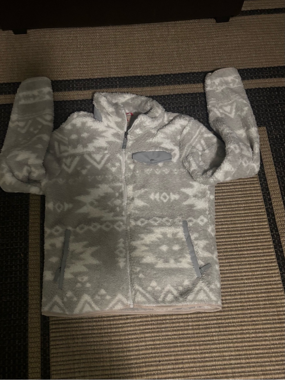 Gerry Weber Light Gray Patterned Fleece Zip Jacket